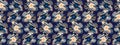 Distorted graphic daisy flower seamless border pattern. Modern retro hipster floral background. Psychedelic trendy