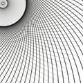 Distorted grid shape. Abstract curve mesh. Optical illusion vector. Black wave structure. Royalty Free Stock Photo