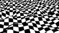 Distorted grid. Wave is a distortion effect. Optical illusion. Circular mesh stripes or background with wavy distortion