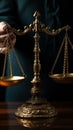 Distorted justice hand tilts scales, symbolizing illegal interference for an advantage