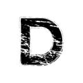 Distorted letter D vector. Grunge D letter of the alphabet. Trendy style distorted glitch typeface alphabet. Letters drawn