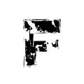 Distorted letter F vector. Grunge F letter of the alphabet. Trendy style distorted glitch typeface alphabet. Letters drawn