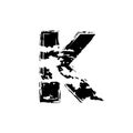 Distorted letter K vector. Grunge A letter of the alphabet. Trendy style distorted glitch typeface alphabet. Letters drawn