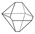 Distorted octahedron vintage illustration