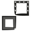 Distorted square frame. Abstract contour form. Geometric design element. Optical vector illusion. Royalty Free Stock Photo