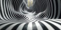 Distorted and twisted stripes, creating an optical illusion effe