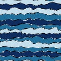 Distorted wave seamless pattern. Grunge lines background. Backdrops with sea, rivers or water texture. Wavy beach brush stroke Royalty Free Stock Photo