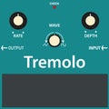 Green tremolo guitar stomp box effect.