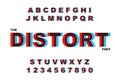 Distortion Alphabet.Vector distorted glitch font vector illustration Royalty Free Stock Photo