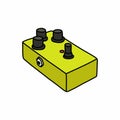 Distortion pedal doodle icon, vector color illustration Royalty Free Stock Photo