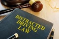 Distracted driving law and gavel. Royalty Free Stock Photo