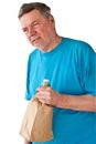 Distraught Mature Man with Booze Royalty Free Stock Photo