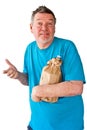 Distraught Mature Man with bottle of booze Royalty Free Stock Photo