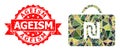 Distress Ageism Stamp Seal and Shekel Case Polygonal Mocaic Military Camouflage Icon