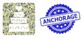 Distress Anchorage Stamp Seal and Military Camouflage Composition of Marriage Cake Royalty Free Stock Photo