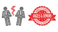 Distress Angels and Demons Stamp Seal and Net Businessmen Conflict Icon