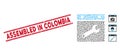 Distress Assembled in Colombia Line Seal with Mosaic Date Options Icon