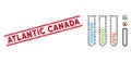 Distress Atlantic Canada Line Seal with Collage Chemical Analysis Icon