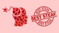 Distress Best Steak Badge and Red Love Bomb Idea Mosaic