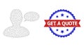 Distress Bicolor Get a Quote Stamp Seal and Man Opinion Web Mesh Icon