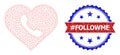 Distress Bicolor hashtag Followme Stamp and Love Call Web Mesh Icon