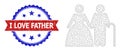 Distress Bicolor I Love Father Stamp Seal and Senior Family Web Mesh Icon