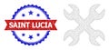 Distress Bicolor Saint Lucia Stamp and Wrenches Web Icon