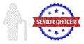 Distress Bicolor Senior Officer Stamp and Gentleman Web Mesh Icon