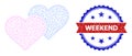 Distress Bicolor Weekend Watermark and Love Hearts Web Icon
