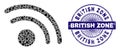 Distress British Zone Stamp Seal and Geometric Wi-Fi Access Point Mosaic