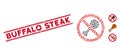 Distress Buffalo Steak Line Seal and Mosaic No Chicken Leg Icon