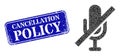 Distress Cancellation Policy Stamp and Mute Polygonal Icon