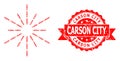 Distress Carson City Stamp and Covid Virus Mosaic Sun Rays