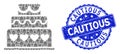 Distress Cautious Round Stamp and Recursion Marriage Cake Icon Composition