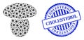 Distress Cholesterol Seal and Infection Mushroom Mosaic Icon Royalty Free Stock Photo