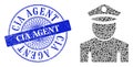 Distress CIA Agent Badge and Triangle Policeman Mosaic
