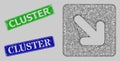 Distress Cluster Seals and Net Right Down Direction Web Mesh