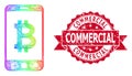 Distress Commercial Stamp and Rainbow Linear Mobile Bitcoin Bank