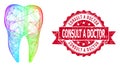 Distress Consult a Doctor Stamp Seal and Spectrum Hatched Dental Tooth