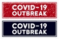 Distress Covid-19 Outbreak Rectangle Stamp