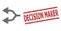 Distress Decision Maker Stamp and Halftone Dotted Split Arrows Left Royalty Free Stock Photo