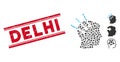 Distress Delhi Line Seal with Mosaic Neural Interface Icon