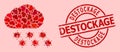 Distress Destockage Stamp and Red Heart Virus Cloud Mosaic