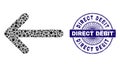 Distress Direct Debit Badge and Geometric Arrow Left Mosaic Royalty Free Stock Photo