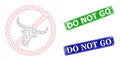Distress Do Not Go Stamp Imitations and Triangle Mesh No Beef Meat Icon Royalty Free Stock Photo