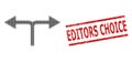 Distress Editors Choice Seal Stamp and Halftone Dotted Bifurcation Arrows Left Right