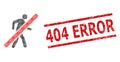 Distress 404 Error Seal Stamp and Halftone Dotted Stop Walking Man