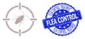 Distress Flea Control Treatment Round Seal Stamp and Recursion Target Cockroach Icon Mosaic