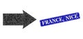 Distress France, Nice Seal with Right Direction Lowpoly Icon