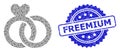 Distress Freemium Stamp and Recursion Wedding Rings Icon Composition Royalty Free Stock Photo